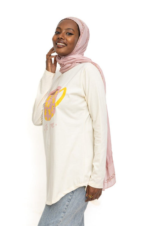 Creamy Printed Long - Sleeve Design 7 - Khotwh
